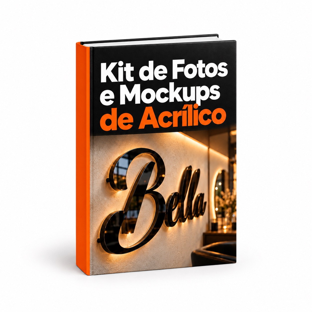 Mockup ilustrativo do livro digital Kit de Fotos e Mockups de Acrílico